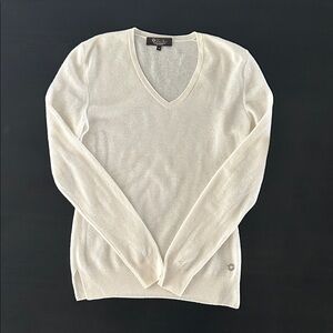 Loro Piana Cream V-Neck Sweater